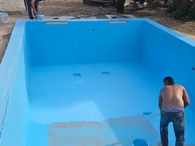 Rénovation d’un bassin existant, reprise du revêtement